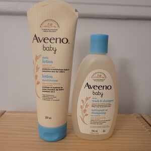 Aveeno Baby Daily Lotion and Wash Shampoo Set NEW Sealed